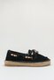 Women's Genuine Leather Espadrille Casual Loafer Shoes Rayssa Black - 3