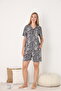 Women's 100% Cotton Short-Sleeve Shorts Pajamas Set 19108 - 4