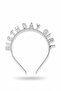 Birthday Girl Written Silver Color Stone Plastic Crown - 2
