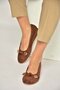 Y250750702 Brown Suede Low Wedge Sole Women's Shoes - 4