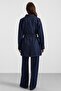 Metal Buttoned Soft Denim Jacket Trousers Dark Blue 9401-Tk - 7
