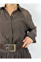 5537 Chiffon, Belted, Half Buttoned Dress - 6