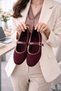 Women's Ballet Flats Velvet Gold Buckle Office Home Shoes - 4