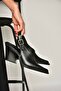 U654304103 Black Genuine Leather Western Heeled Shoes - 4