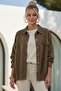 Brown Shirt Collar Cuffed Sleeves Double Flap Pockets Casual Linen-Look Woven Jacket 65 65 - 3