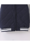 Solid Full Sleeves Sweatjacket - Blue/White - 4