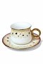6-Person Spring Breeze Yellow Polka Dot Gold Gilded Coffee Cup Set - 90 ml - 2