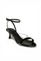 Y820071108 Black Patent Leather Low Heeled Strappy Women's Shoes - 5