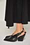 U654304103 Black Genuine Leather Western Heeled Shoes - 2