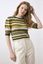 Crew Neck Striped Seasonal Casual Women's Knitwear Sweater - 3