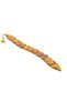 Coarse Grain Marbled Green Orange Powder Amber Fish Prayer Beads - 4