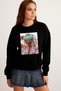 Colorful Photo Design Printed Unlined 3 Thread Oversize Crew Neck Sweatshirt - 2