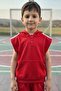 Boys' Crew Neck T-Shirt, Sleeveless Sweatshirt with Kangaroo Pocket, Stripe Detailed Capri Sweatpants Set - 5