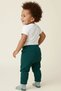 Green 100% Cotton Baby Boy Pants with Socks - Soft Elastic Waistband Comfortable Baby Bottoms Sweatpants - 3