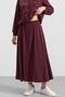 Hooded Lace Detailed Premium Fabric Sweat Skirt Set Bordo 9403-Tk - 7