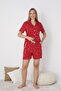 Women's 100% Cotton Short Sleeve Shorts Pajamas Set 19086 - 4
