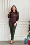 Steel Knitted Leggings Pants with Side Pockets and Leg Slits Detail - 5