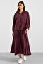Hooded Lace Detailed Premium Fabric Sweat Skirt Set Bordo 9403-Tk
