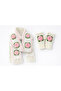 Megahan Handmade Tig Filled White Pink Rose Motif Trendy Scarf and Glove Set - 4