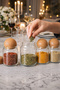 4-Piece Glass Spice Jar Set with Wooden Ball Lids |   Modern Kitchen Spice Rack Set - 3