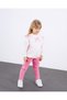 Girl's Ribbon Belted Elastic Waist Seasonal Cotton Fabric Ribbed Tights Top and Bottom Two-Piece Set