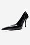 LUCE Black Printed Pointed Toe Women's Heeled Shoes - 6