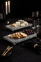 Marble Presentation Bowl & Oil Container – with Metal Legs 20X10 Cm-Siré Black Stone Collection - 5