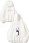 Tennis Design Printed Oversize White Hooded Sweatshirt