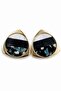 Luxury Women's Steel Noir Earrings - Yellow Triangle Geometric Stud Model