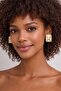 Women's Yellow Steel Square Earrings - Pearlescent Geometric Aura Stud Earrings - 4