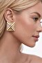 Women's Yellow Steel Square Earrings - Pearlescent Geometric Aura Stud Earrings - 3