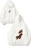 Medina Dates Design Printed Oversize White Hooded Sweatshirt