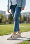 Women's Daily Lace-Up Cream Sneaker Sports Shoes