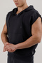 Sportswear Men's Sleeveless Hooded Sweatshirt Navy Blue - 4