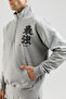 Sportswear Men's Sweatshirt with Stand Collar and Half Zipper Gray - 3