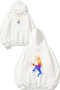 Basketball Player Design Printed Oversize White Hooded Sweatshirt