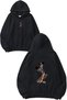 Strange Dance Design Printed Oversize Black Hooded Sweatshirt