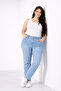 Women's Plus Size Blue, High Waist, 5-Pocket Lycra Jeans 65N39395 - 4