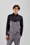 Sportswear Men's High Collar and Half Zipper Athlete Top Navy Blue