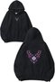 Shaped Patterns Design Printed Oversize Black Hooded Sweatshirt