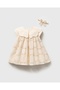 Adele Lace Wide Collar Dress and Bandana Baby Girl 100% Cotton Special Day - 8