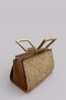 Noa Extra Light Rope Wooden Handle Genuine Leather Detailed Straw Women's Handbag - 8