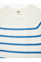 Viscose Blended Short Sleeve Crew Neck Striped Knit Sweater - 3