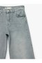 Straight Leg High Waist Pocketed Loose Fit Denim Trousers - Loose Straight Fit Jeans - 7