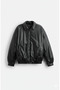 Oversize Unisex Vintage Black Leather Jacket - 2