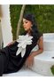 Casual Maxi Dress with 3D Floral Appliques