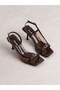 Ophelia Brown Stone Detailed Heeled Women's Shoes - 2