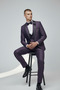Men's Plum Slim Fit Groom Suit 2026 - 2