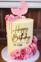 Gold Mirror Plexi Happy Birthday Written Cake Gift Decoration Code 13 - Birthday, Party, Celebration Decoration - 2