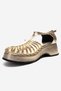 BARRY Gold Knitted Detail Women's Wedge Heel Sandals - 4